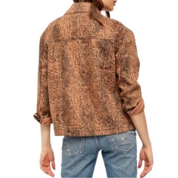 Free people snakeskin trucker jacket small button up western cowgirl rodeo - Picture 5 of 13
